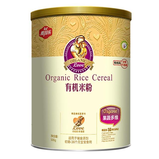 雅因乐 有机米粉婴儿辅食钙铁锌胚芽大米高铁营养宝宝米粉米糊罐装