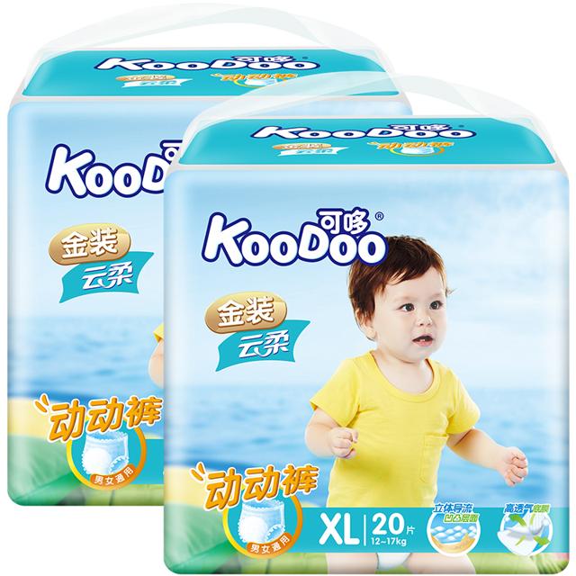 KooDoo 可哆 拉拉裤金装云柔动动裤L44片XL42片XXL40片 