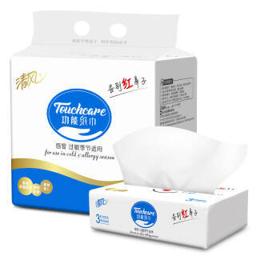 Breeze 清风 APP）抽纸 鼻子亲亲系列 3层100抽软抽纸巾3包中规