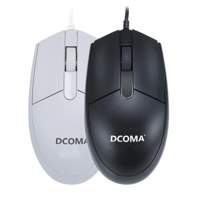 DCOMA 官方正品笔记本台式机电脑静音鼠标按键声音小游戏办公家用有线鼠标USB接口商务办公男女通用光电鼠标白M100