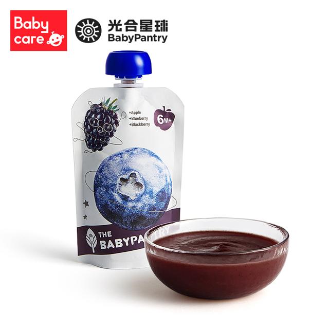 BabyPantry 光合星球 新西兰辅食品牌原装进口婴儿黑莓蓝莓果泥1袋