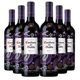 红魔鬼 智利进口红酒 尊龙系列梅洛干红葡萄酒750ml*6整箱装