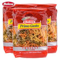 临期清仓 麦丽莎 三色螺旋形意大利面 500g*3袋 够15人食用