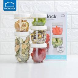LOCK&LOCK 密封收纳罐厨房冰箱储物罐5件套(150*1+280*3+500*1)ML