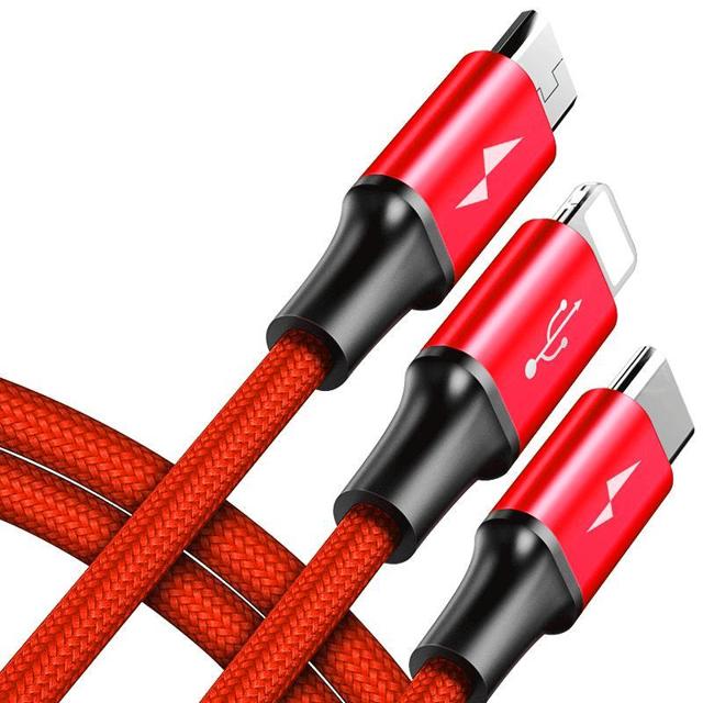 BASEUS 倍思 数据线三合一充电线器手机快充一拖三适用于苹果安卓二合一type c三头一拖二万能通用车载多功能华为冲