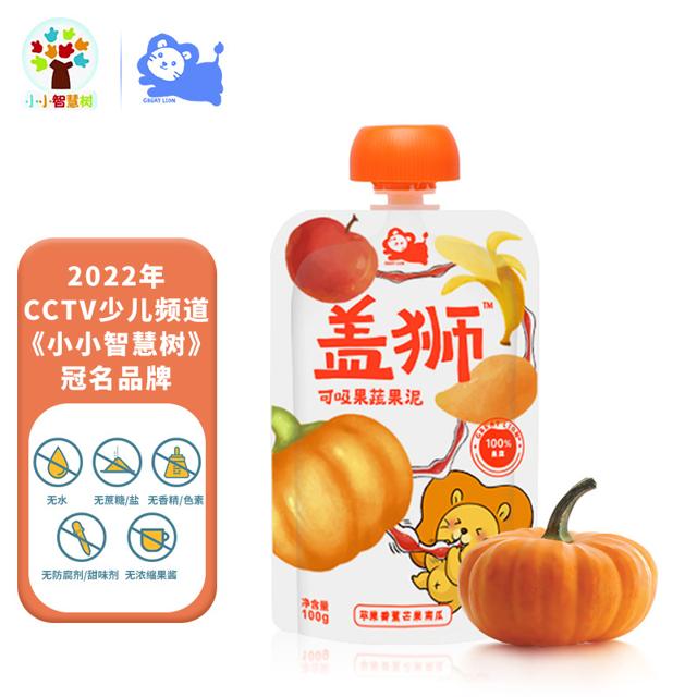 盖狮 婴儿果泥 3段 苹果香蕉芒果南瓜味 100g
