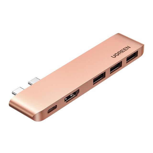 绿联（UGREEN） 金色款扩展坞 5合1HDMI+USB+PD 电脑转换器 笔记本配件