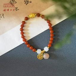 中国国家博物馆 福桃红玛瑙手串 时尚创意礼品首饰 三八节送母亲礼物