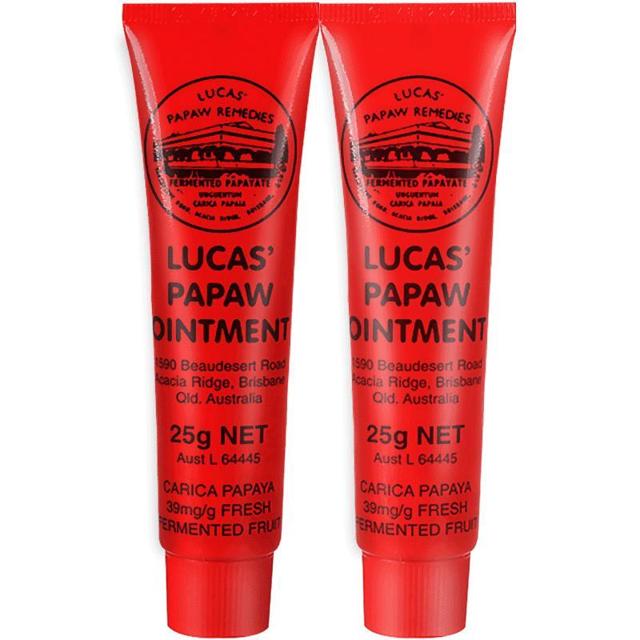 澳洲Lucas Papaw番木瓜膏 无色万用润唇膏保湿止痒祛痘25g*2支