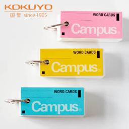 国誉（KOKUYO） 日本Campus中号便携式空白单词本TAN-101 记英语单词卡 3本装（黄 蓝 粉）