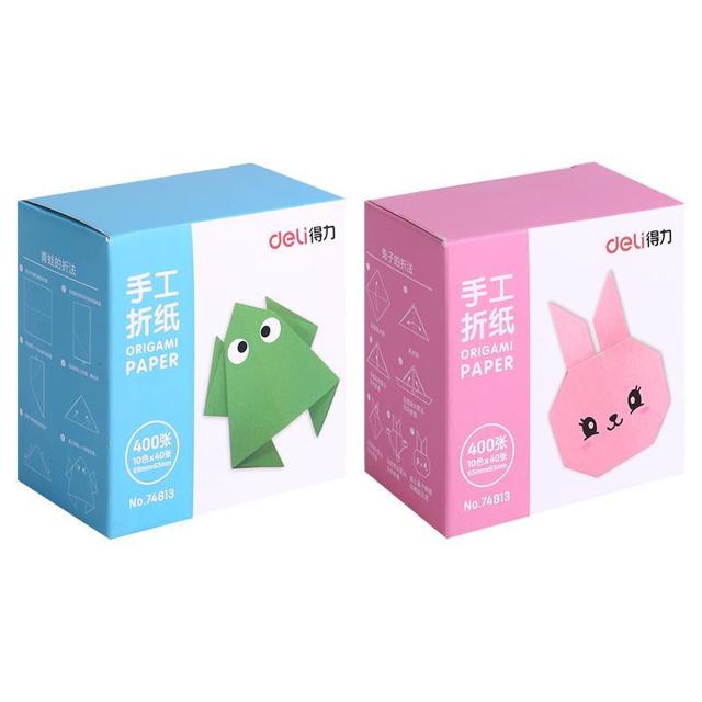 得力（deli） 儿童手工彩色剪纸套装课后提高动手能力减轻负担小学生彩纸图案初级简单折纸diy制作材料包入门益智工具