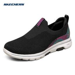 斯凯奇（SKECHERS） 健步鞋女鞋2021秋季网面透气舒适一脚蹬懒人休闲运动鞋124240 黑色/多彩色 36 
