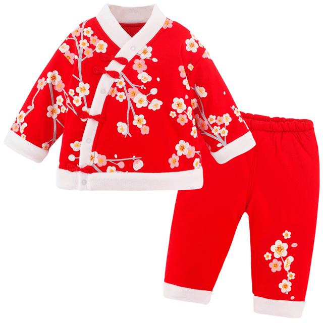 BOLAMB 宝然 女宝宝拜年服新年衣服唐装抓周礼服中国风红色婴儿过年服9192
