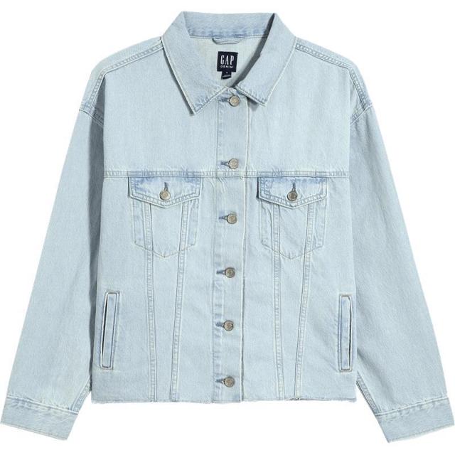 Gap 盖璞 女装纯棉毛边牛仔外套673477春季新款工装复古短款潮流夹克 