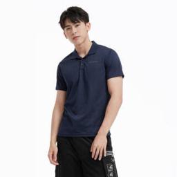 CAMEL 骆驼 户外（CAMEL）运动短袖polo衫男休闲翻领T恤跑步透气宽松上衣 J1S28a6191 藏蓝 L