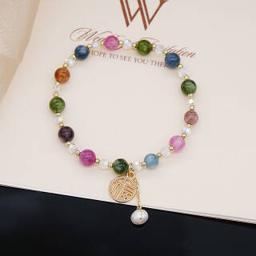TekapoJade 女士福字混彩碧玺珍珠手链 JJSL095021019 