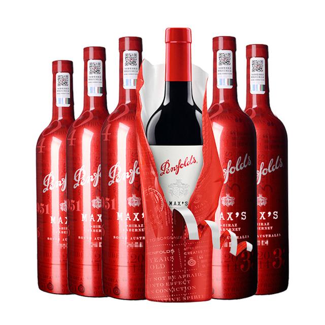 直播专享：Penfolds 奔富 麦克斯炫金澳大利亚干型红葡萄酒 2016年 6瓶*750ml套装
