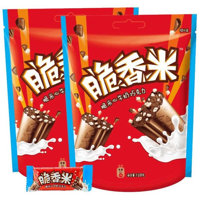 Dove 德芙 巧克力脆香米120g*2香脆白色巧克力袋装糖果生日休闲零食批发