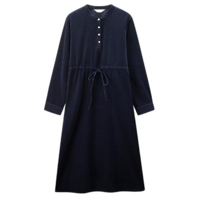 GIORDANO 佐丹奴 裙子女装灯芯绒纯棉抽绳束腰圆领连衣裙 05461679