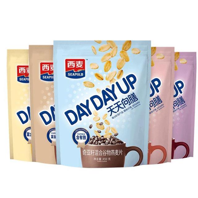 SEAMILD 西麦 奇亚籽即食混合燕麦片袋装0添加蔗糖速食代早餐
