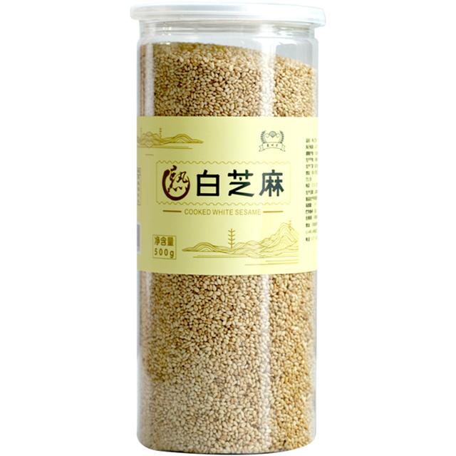 biandijin 变地金 炒熟白芝麻新农家即食熟芝麻白芝麻熟罐装芝麻500g散装调料 