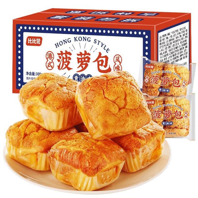 bi bi zan 比比赞 菠萝包黄油夹心面包整箱早餐蛋糕类椰蓉小零食小吃休闲食品