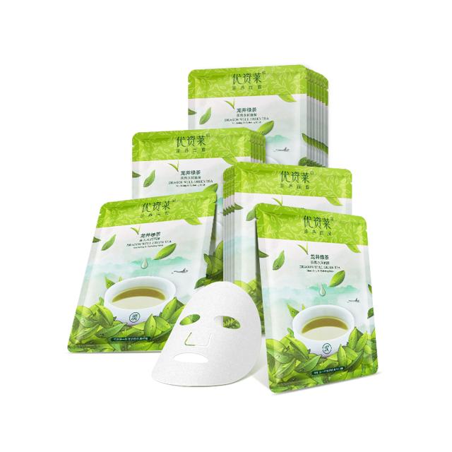优资莱 龙井绿茶茶养水润面膜21片