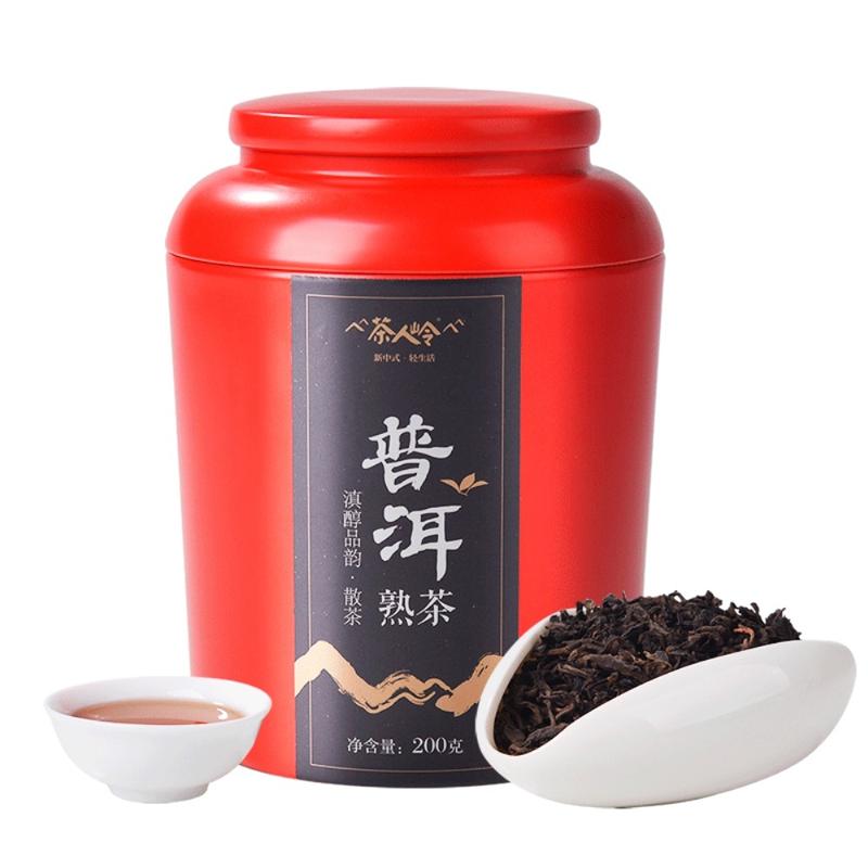 茶人岭 云南勐海普洱熟茶罐装散茶200g