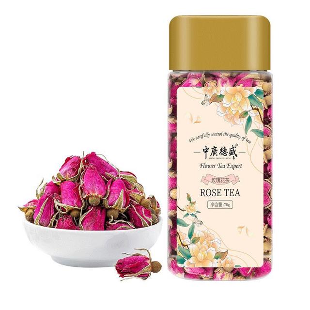 中广德盛 无硫玫瑰花茶平阴重瓣红玫瑰旗舰店干花蕾泡茶 