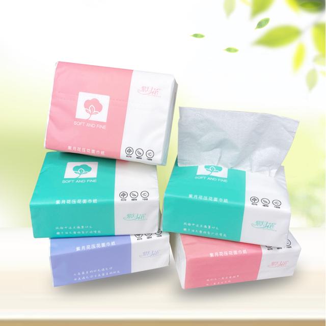 可用签到红包 紫月花家用加厚抽纸8包装