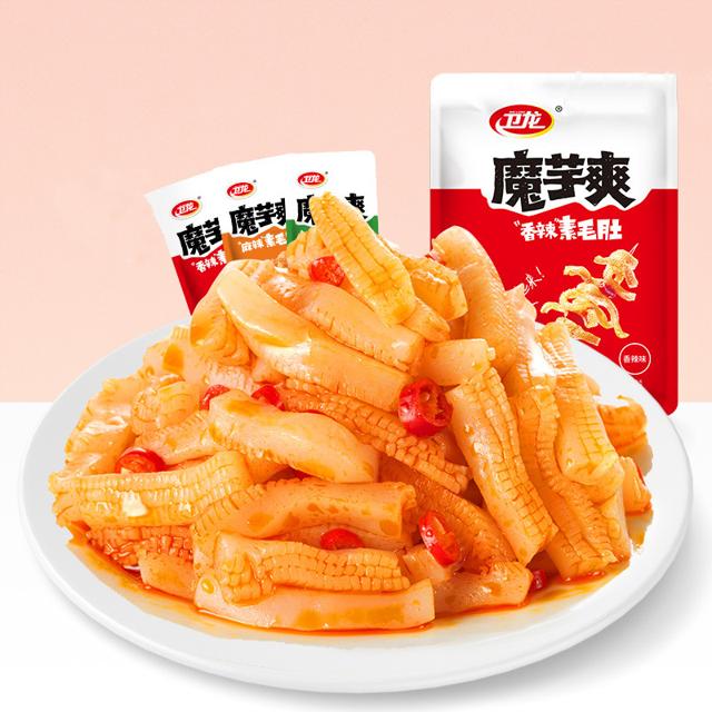 卫龙 辣味零食魔芋素肉素毛肚12包