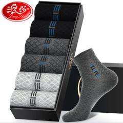 浪莎 春夏款舒适男袜 6双 礼盒装