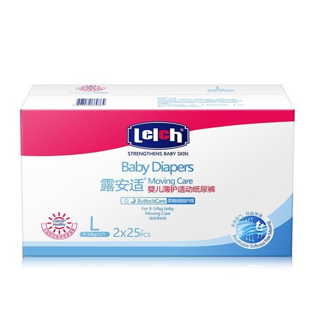 88VIP：lelch 露安适 薄护适动系列 婴儿日用纸尿裤 L50片