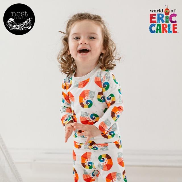 Nest Designs 好饿的毛毛虫Eric Carle联名系列儿童家居服牛油果宝宝长袖睡衣套装 森林魔法师 90cm 