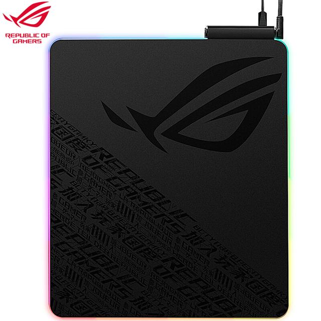 ROG 玩家国度 烈焰战甲OI 无线充电鼠标垫 游戏鼠标垫 USB接口扩展 RGB背光 
