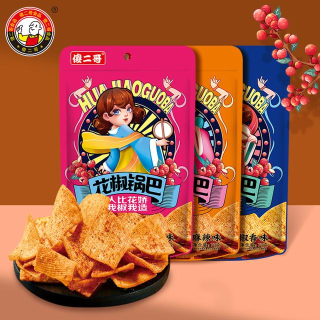 可用签到红包 傻二哥花椒锅巴70g/袋