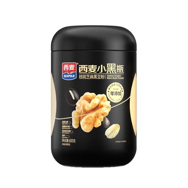 SEAMILD 西麦 小黑瓶黑芝麻糊黑豆黑米核桃代餐粉营养冲饮饱腹谷物食品600g