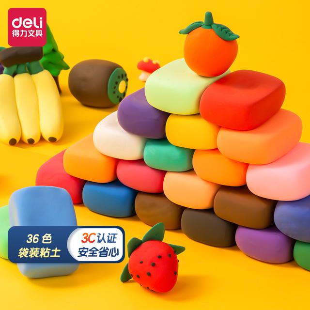 PLUS会员：得力（deli） 67819 儿童超轻粘土 36色 轻便袋装