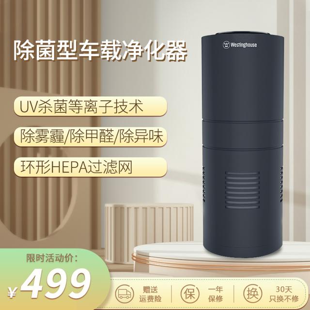 西屋电气 西屋车载空气净化器消除甲醛除异味车用氧吧等离子杀菌小型净化器