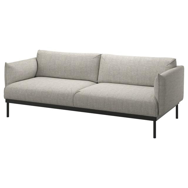 IKEA 宜家 APPLARYD艾普吕三人沙发天鹅绒法式轻奢欧式简约宽大舒适