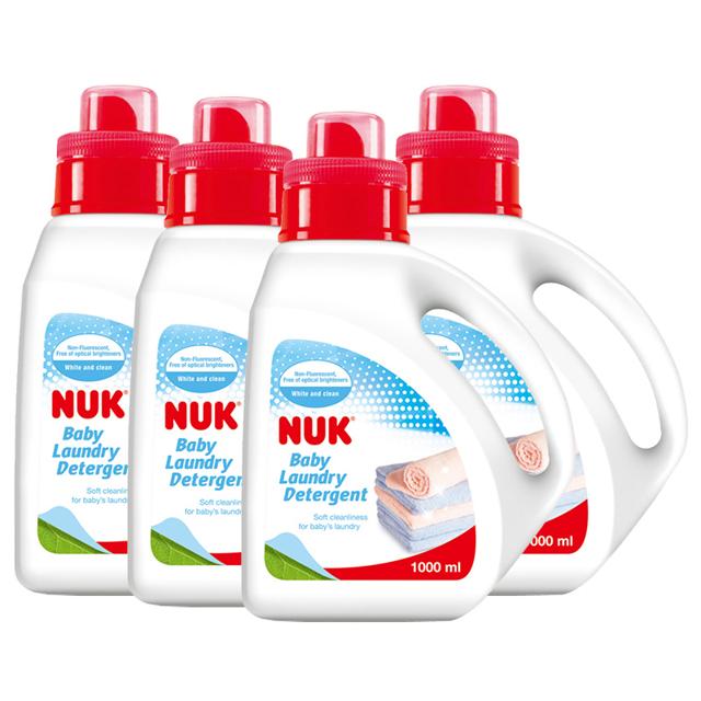 NUK 儿童婴儿洗衣液新生儿宝宝专用手洗机洗衣物清洗液组合套装1000ml*4桶家庭装