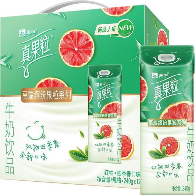 蒙牛（MENGNIU） 真果粒红柚四季春口味240g*12包牛奶饮品