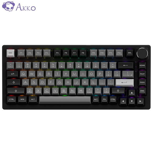 Akko 艾酷 PC75B Plus黑银 三模机械键盘 75键 ASA TTC金粉轴 聚光镜版