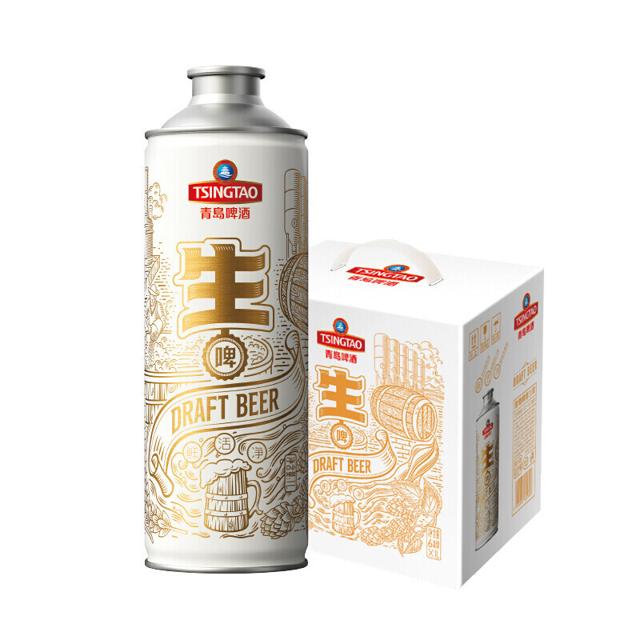 燕京啤酒 青岛啤酒 原浆鲜啤 1L*6桶