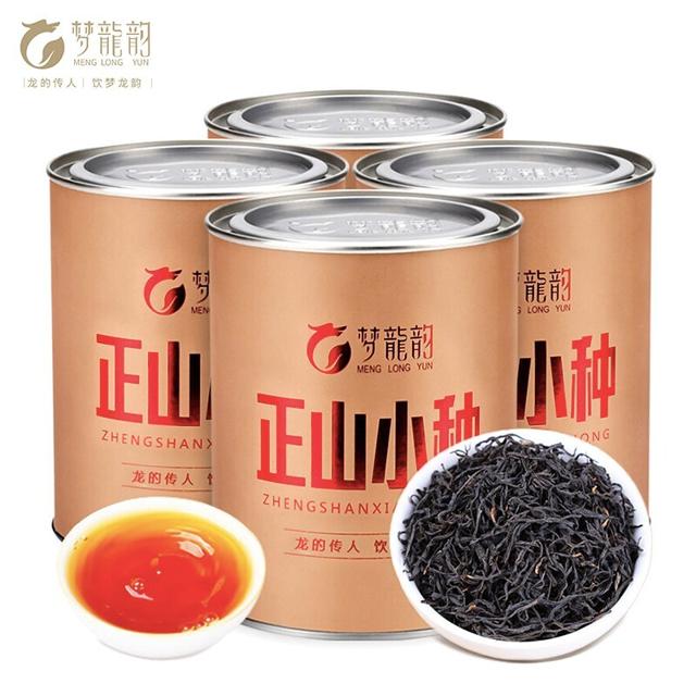 梦龙韵 茶叶 正山小种红茶 罐装 500g（配礼袋） 