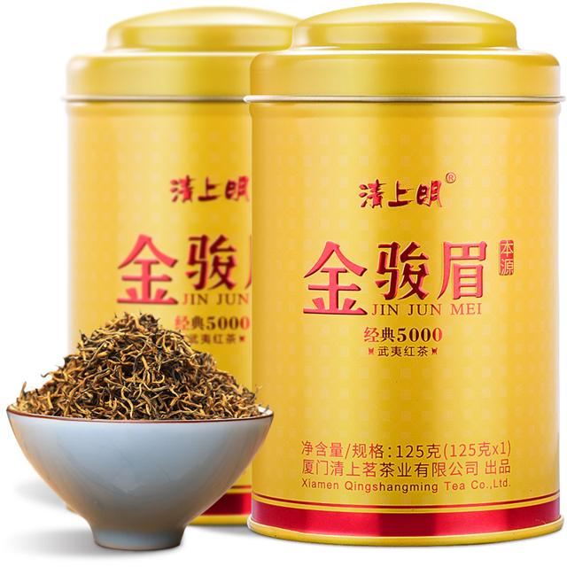 清上明 红茶 金骏眉茶叶武夷山桐木关金俊眉礼盒罐装 