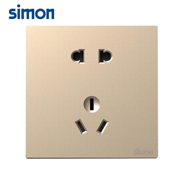 simon 西蒙电气 西蒙(simon)插座面板M3系列电工电料 二三插座 五孔插座 581084-46 香槟金