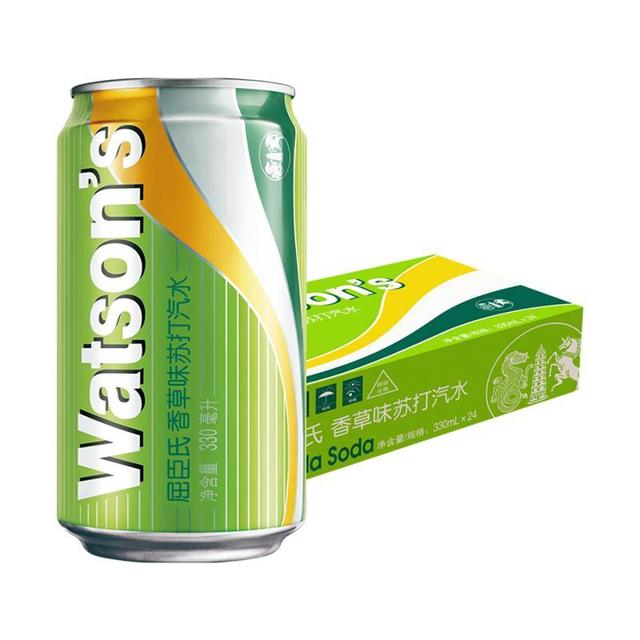 watsons 屈臣氏 香草味苏打汽水 330ml*24罐 