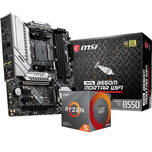 MSI 微星 MAG B550M MORTAR WIFI 迫击炮 主板 AMD 锐龙 7 5800X CPU
