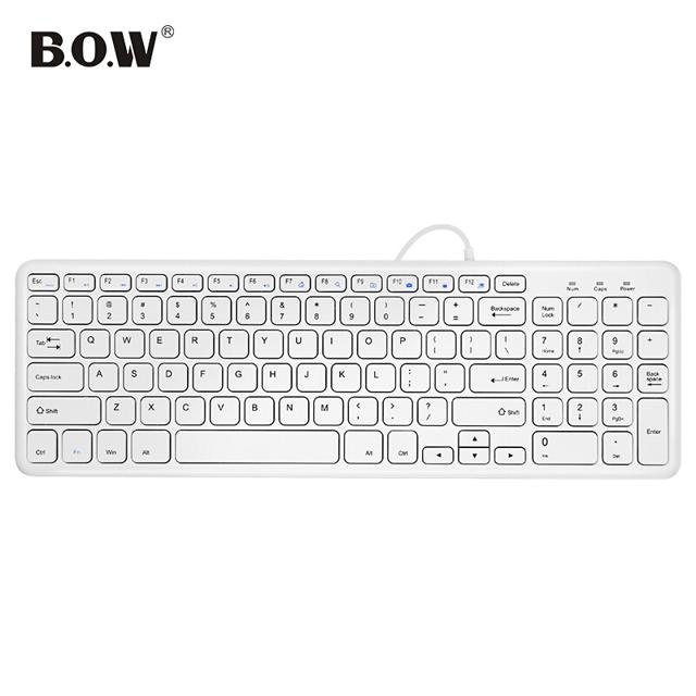 航世（B.O.W） HW156S-A 96键 有线薄膜键盘 白色 无光